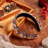 Velvet Padded Crystal Rhinestone Headband Crystal Embellished Hair Hoop Retro Jewelled Hairband Hair Accessory for Women Girl Wedding Parties Ceremonies Birthday Banquet