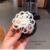 AKOAK 1 Pack Pearl Flower Crystal Hair Rope Bracelet Dual-use Hair Accessories Flower Leather Rope Hair Band Hair Accessories Jewelry Girls and Women Tiara (A-04, Small Intestinal Circle Pearl Flower)