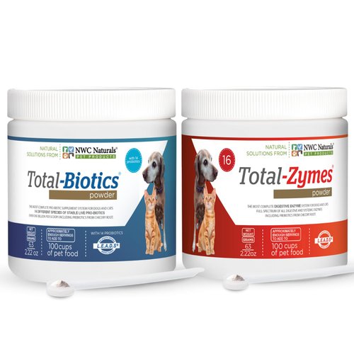 NWC Naturals Mini-Twin Pack 2.22oz Probiotics and Digestive Enzymes for cats and dogs. Smaller Size.