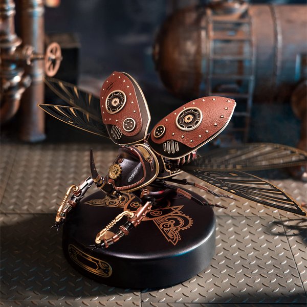 3D Metal Puzzles for Adults, DIY Model Kits for Adults and Teens to Build, 156 Pieces Mechanical Puzzle Rhinoceros Beetle, STEM Toy for Kids, Birthday Gifts for Adults/Boys/Girls（Rhinoceros Beetle）