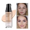3 Pack Pro Full Cover Liquid Concealer, Waterproof Smooth Matte Flawless Finish Creamy Concealer Foundation for Eye Dark Circles Spot Face Concealer Makeup, Size:3×6ml/0.20Fl Oz, Natural