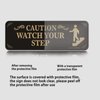 3 Pack Caution Watch Your Step Sign, 3” x 9” Thick Acrylic Self-Adhesive Warning Sign for Business Restaurants Offices, Easy to Install