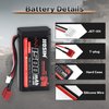 Hosim 2PCS 7.4V 1500mAh 15C Lipo Battery RC Lipo Batteries with 2 USB Chargers, 1 Battery Bag & 1 Battery Strap for Brushless RC Car Remote Control Car Truck RC Boat