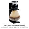 Parker Deluxe Synthetic Silvertip Shaving Brush w/Black & Chrome Handle