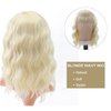 BEHPAY Wig for Women with Bangs Short Wavy Curly Bob Wigs 14 Inch Shoulder Length Synthetic Heat Resistant Wig Daily Party Cosplay Wig