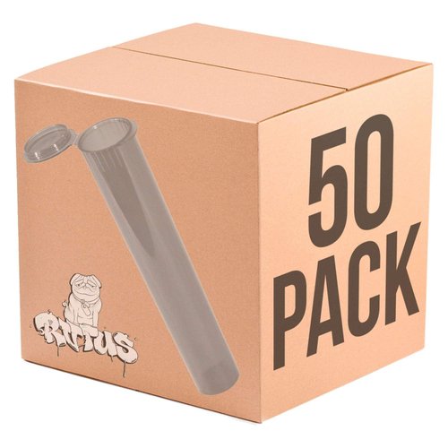 RVTUS Preroll Tubes -109 MM, 50 Pack, Squeeze Top, Child Proof and Air-Tight Lid, Eco-Friendly BPA-Free Plastic Pre-Roll Container (Smoke)