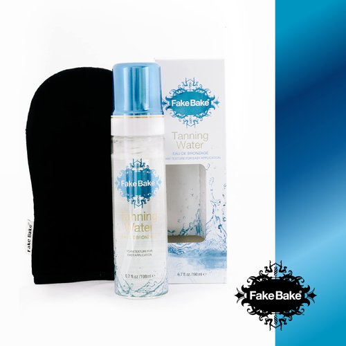 Fake Bake Tanning Water Self Tanner Instant Glow with Hydrating Passion Flower Rejuvenation - Natural Looking Sunless Bronzing for Women & Men - Professional Mitt For Easy Application - 6.7 oz, All