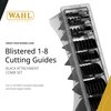 Wahl Professional Blistered 1-8 Cutting Guides, Black Clipper Guard Attachments, Durable and Easy to Use