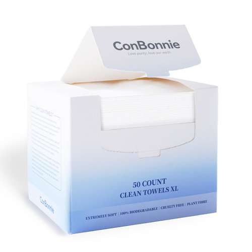 Face Towels, Disposable Face Towel, Biobased Clean Skin Face Towelettes XL, Makeup Remover Dry Wipes, Soft Face Wipes for Sensitive Skin, Clean Towels Facial Wipes, 10"×12", 50 Count, Classic(1 Pack)