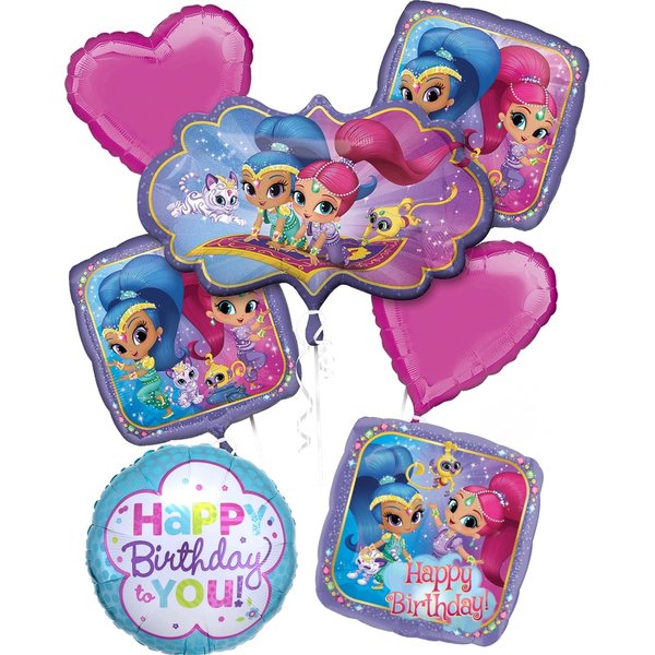 Anagram Shimmer and Shine Birthday Party Supplies 7pc Balloon Bouquet Decorations