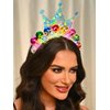DRESBE Light Up Birthday Headband LED Happy Birthday Headbands Birthday Party Favors Hair Accessories for Women (Blue-Colorful Light)