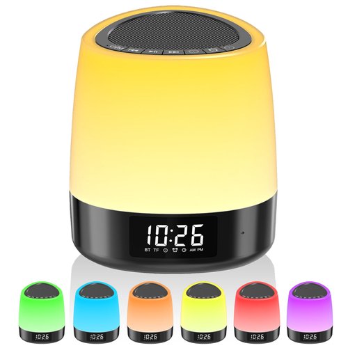 SOMEYOU White Noise Sound Machine with Alarm Clock, 36 Soothing Sounds, 8 Night Light, Sleep Timer, Precise 16 Levels of Volume, Touch&Button Control, White Noise Machine for Sleeping Baby Adult