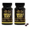 FREZZOR Omega 3 Black for Joint Care & Comfort - New Zealand Green Lipped Mussel Oil Capsules; 53x Higher Potency with UAF1000+ Super Antioxidant, No Fishy Aftertaste, 60 Count (Pack of 2)
