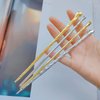 ZAYOIZY 4pcs Metal Hair Sticks Hair Bun Chopsticks Hair Pins Simple Sturdy Alloy Sticks for Women Long/Thick/Curly Hair, Silver&Gold