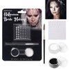 BOBISUKA Black White Face Paint Bride Makeup Kit, Halloween Makeup Kit Includes Black & White Face Paint, Brush, Costume Accessories Crystal Sheet for Halloween Party Costume Skeleton SFX Makeup
