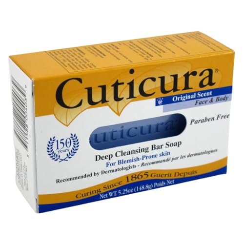 Cuticura Deep Cleansing Bar Soap 5.25 Ounce Original Scent Box (155ml) (Pack of 3)
