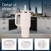 2 PCS 30oz Tumbler Lids with Flip Straw - Reusable, Spill-Proof, Leak-Proof Replacement Lid for stainless steel Tumblers"(white cream)