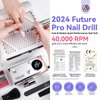 SAVILAND Electric Nail Drill Professional: 2024 Pro Future Tech 40000RPM Nail Drill Kit E File for Acrylic Nails Gel Polish Rechargeable 6000mAh Portable Nail Filer Drill Bits Salon Manicure Pedicure