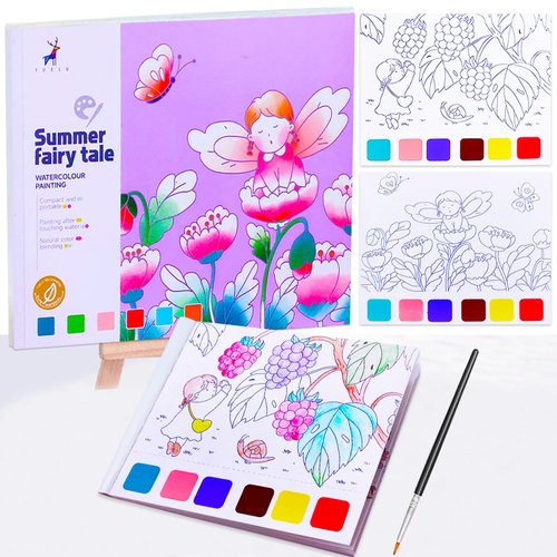 BAOXUE Water Coloring Books for Kids Ages 3 4 5 6 7 8,Pocket Watercolor Painting Book for Toddlers,Arts and Crafts for Boys Girls,Paint with Water Colors Book Kit,Kids Travel Art Set Ages 2-4