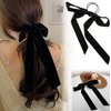 4Pcs Velvet Bow Hair Ties, BetterJonny Long Velvet Elastic Bow Tie Ribbon Elegant Hair Rope Hair Styling Accessories Twisted Criss Cross Knotted Hairband Long Tail Bow Hair Scrunchies for Women Girls
