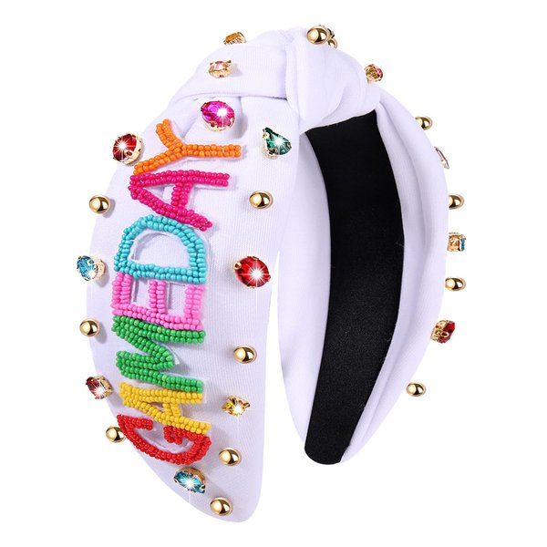 YAHPERN Game Day Headband for Women, Crystal Pearl Knotted Headbands Sports Baseball Football Headband Jeweled Wide Top Knot Headband Game Day Hair Accessories Sports Fan Gifts