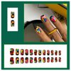 24 Pcs Mosaic Press on Nails Short Square Fake Nails Full Cover Stick on Nails with Colourful Mosaic Design Cute Glossy Artificial Acrylic False Nails for Women and Girls DIY Manicure Decoration