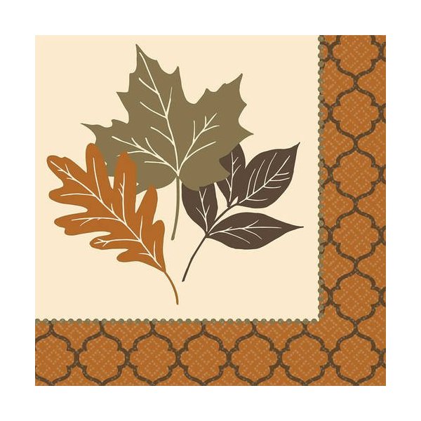 Amscan Copper Leaves Luncheon Napkins (16 ct)