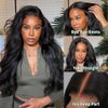 KLAIYI Kinky Edge Yaki Straight Bye Bye Knots Glueless Wig 7x5 Pre Cut Lace Front Wigs Human Hair Pre Bleached Pre Plucked Easy to Wear and Go Wig 30S Ready to Go Kinky Wig with Curly Baby Hair 16Inch