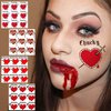 COKTAK 36 PCS Bride of Chucky Tattoo Heart For Women Men Kids Adults, Halloween Zombie Chucky Makeup Kit, Chucky Heart Temporary Tattoos Stickers Cosplay, Bride of Chucky Rave Party Accessories