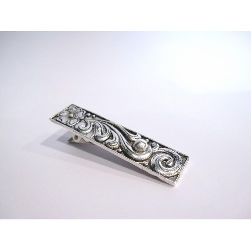 Generic Smaller silver metal filigree flower hair alligator clip barrette for fine thin (Pattern: Barrette), 1 Count (Pack of 1)