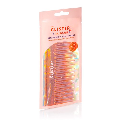 Glister - Paradise Detangling Wide-Tooth Comb Durable Hair Brush for Best Styling and Professional Hair Care, Suitable for Curly Hair, Long Hair, Wet Hair in all Types, Reduce Hair Loss - (Orange)