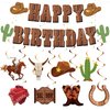 Western Party Decorations, Pre-Strung Western Birthday Banner,Cowboy Birthday Party Decorations, Rodeo Birthday Decorations,Western Birthday Party Decorations and Hanging Swirls, Cowboy Party Decorations, Western Themed Party Decorations