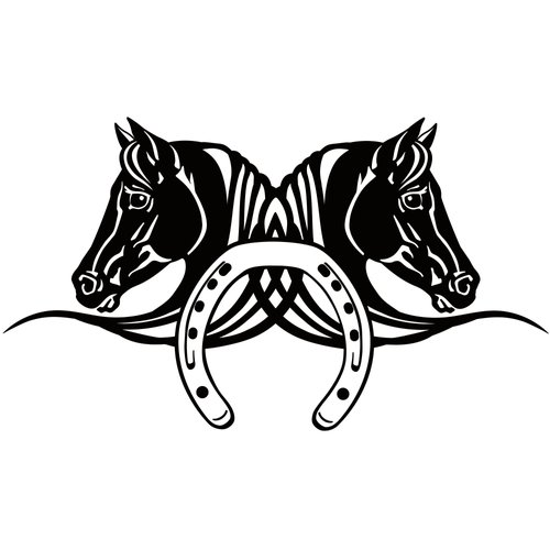 Dopetattoo Six sheets Temporary Tattoos for Men and Women Horse Heads with Horseshoe Fake tattoos for Men Women Neck Arm Chest