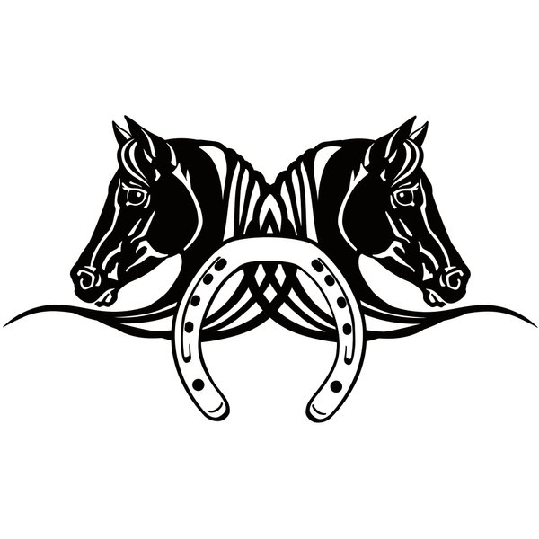 Dopetattoo Six sheets Temporary Tattoos for Men and Women Horse Heads with Horseshoe Fake tattoos for Men Women Neck Arm Chest