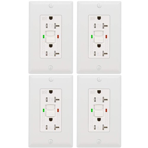 ANKO GFCI Outlet 20 Amp 4 Pack, UL Listed, LED Indicator, Tamper-Resistant, Weather Resistant Receptacle Indoor or Outdoor Use with Decor Wall Plates and Screws