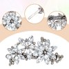 Mabor 4Pcs Rhinestone Bridal Hair Clip Decorative Crystal Faux Flower Hair Pins Sparkly Silver Headpiece Accessories for Wedding Party Prom Bling Barrette for Women Girls Bridesmaid Bride