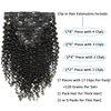 Caliee Hair 16Inch Jerry Curly Clip in Human Hair Extensions Natural Black 1B Real Remy Human Hair Extensions Double Weft Thick End Hair Clip Ins 3B 3C Curly Hair with 7Pcs 17 Clips 120 Gram