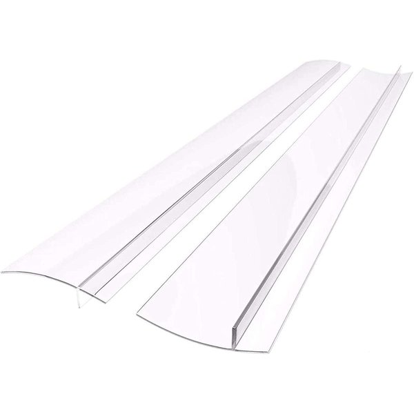 Silicone Gap Covers, (2 Pack) Silicone Stove Gap filler Stopper Kitchen Stove Gap Covers - Flexible Silicone Stove Counter Gap Cover, Food Grade (21 Inches, Semi Clear)