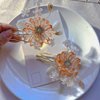1 pcs Rabithenn Orange Equinox Flower for Women Chinese Hanfu Acrylic Resin Pearl Hair Clips Flower with Metal Hair Accessories for Women Girls Long Hair (Equinox Flower)