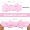 Casoty 8 Pcs Pink Spa Headband, Bow Hair Band, Soft Coral Fleece Makeup Headband, Hair Band for Washing Face, Headbands for Women Makeup, Skincare Headbands for Face Washing Shower Yoga Skin Care