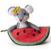 CUDDLE CORNER 6’’ Plush Figures with Bags Mouse with Watermelon Bag Animal Figures Linen Cotton Stuffed Animal Toy Plush Toys for Baby