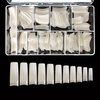 VIVACE Natural Half Moon 550 Acrylic False Fake Gel Nail Tips 11Sizes With Clear Plastic Case for Nail Salon Nail Shop (Natural Half Moon)…