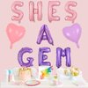 Wonmelody She's a Gem Birthday Party Decorations She's a Gem Balloon Banner Diamond Theme Birthday Party Decor Gemstone Party Decor in Pink Purple Jewel Birthday Party Supplies for Geology Party