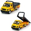 Flatbed Truck Toy Rescue Tow Truck Transport Trailer Car Carrier Metal Diecast Pull Back Vehicles 2 in 1 Vehicle Playset Toy Trucks for Boys Kids Toddlers Birthday Gifts for Age 3 4 5 6, Yellow