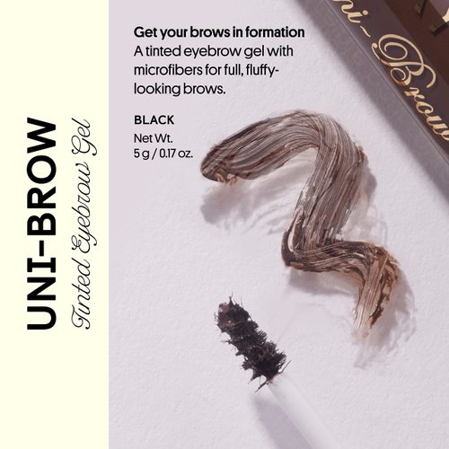 Winky Lux Uni-Brow Tinted Brow Gel, Eyebrow Gel and Brow Mascara, Eyebrow Makeup Brow Tint, Universal Black