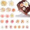 SuPoo 21 Pack Pink Rose Flower Hair Clips Small Hawaiian Flower Claw Clip Mini Alligator Clips Cute Side Hair Barrettes for Women Girls Wedding Hair Accessories Brooch Boho Hair Styling Accessories