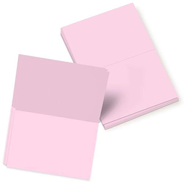 Bright Color Folding Greeting Cards | 5” x 7” Inches When Folded in Half | 50 Sheets Per Pack | Ultra Pink