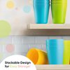 PLASKIDY Kids Cups - Set of 6 Toddler Plastic Cups 8 Oz - Children's Drinking Tumbler Cups - Reusable Kids Plastic Cups BPA FREE/Dishwasher Safe Unbreakable Cups for Kids & Toddlers