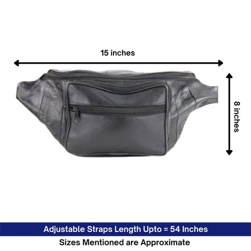 Liberty Leather Waist Bag for men & women, Tactical Fanny Pack Holster Fanny Bag In Black Leather Multi-Pocket Fanny Pack for Outdoor, Adventure
