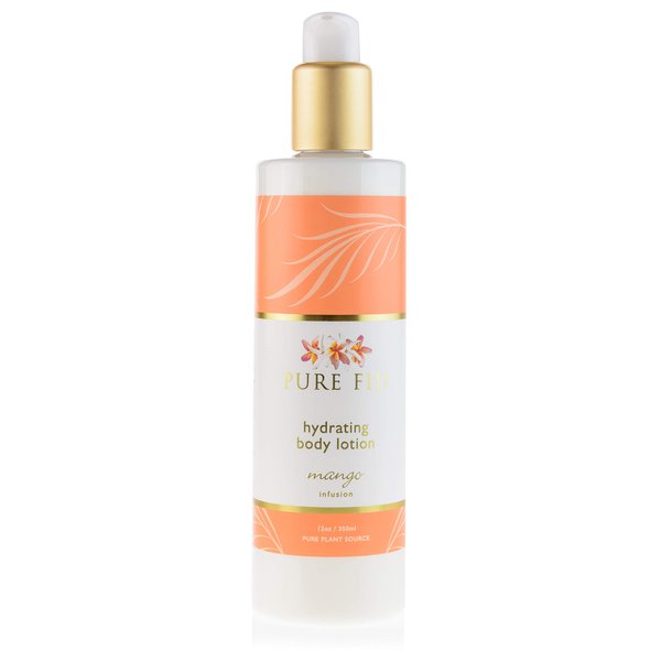 PURE FIJI Body Lotion Hydrating - Moisturizing Lotion for Dry Skin with Coconut Milk and Vitamin E, Organic Body Lotion For Women and Men, Mango Scent, 12 oz